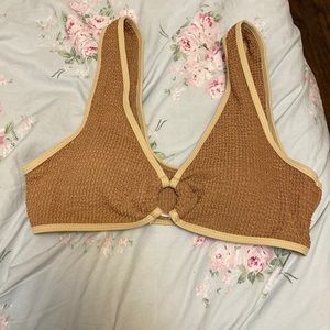 Brown/tan crop crop top